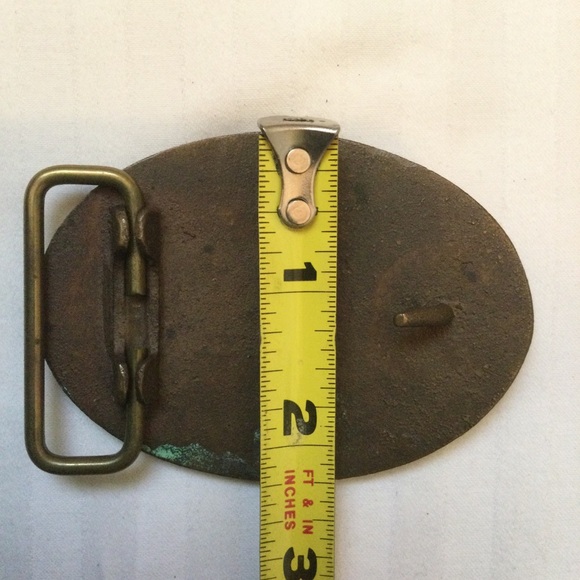 Vintage WKY AM 930 Radio Solid Brass Belt Buckle - Picture 3 of 6